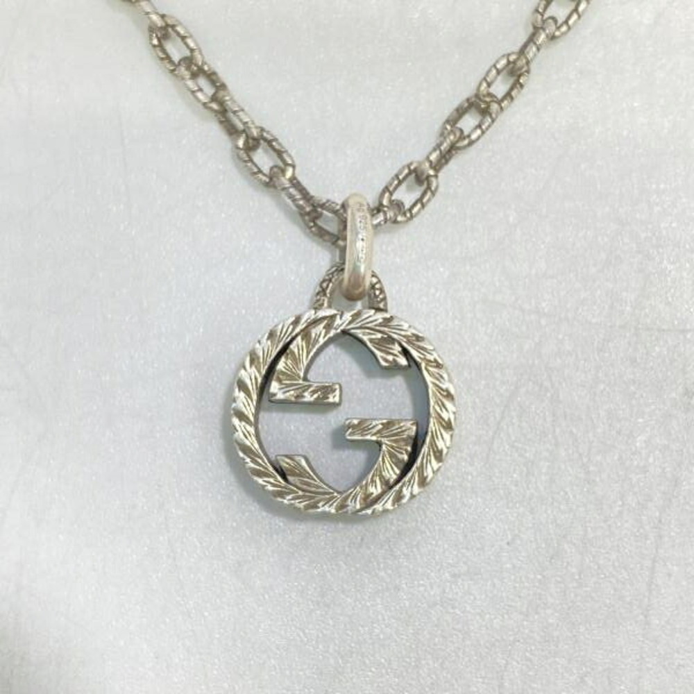 GUCCI 925 Stamped Interlocking G Arabesque Chain Necklace